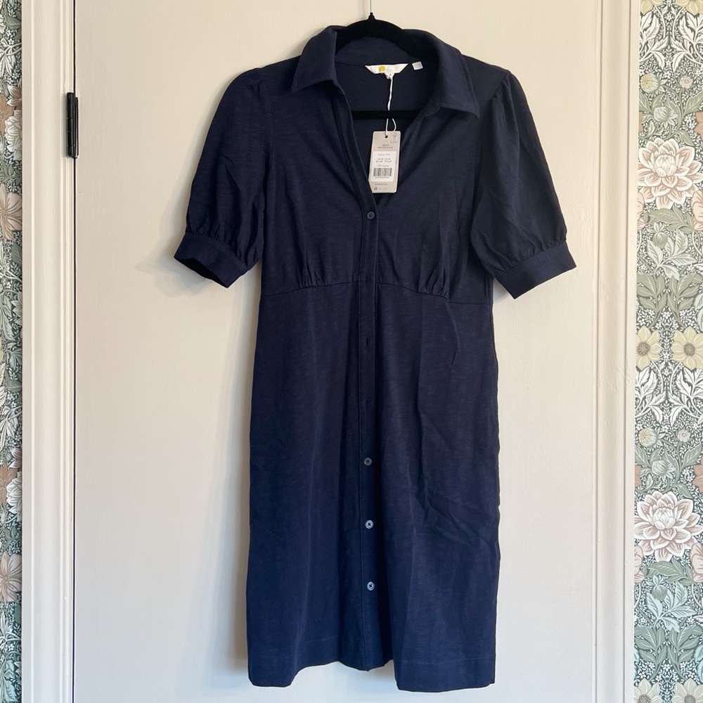 NWT Boden Button Up Mini Tea Dress - Navy - 2R - Picture 2 of 4